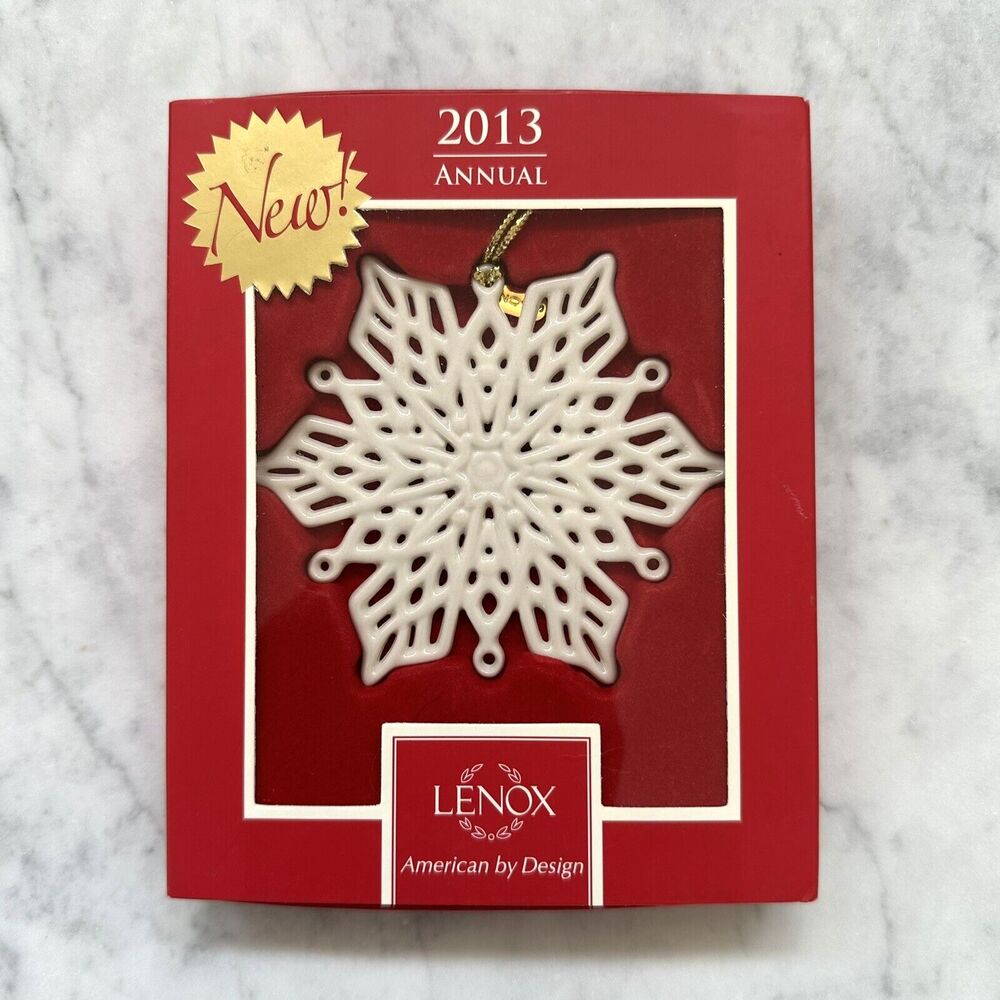 Lenox 2013 Annual Snow Fantasies Snowflake Christmas Ornament 4" w/ Original Box